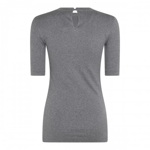 RHUTENIUM GREY COTTON STRETCH T-SHIRT