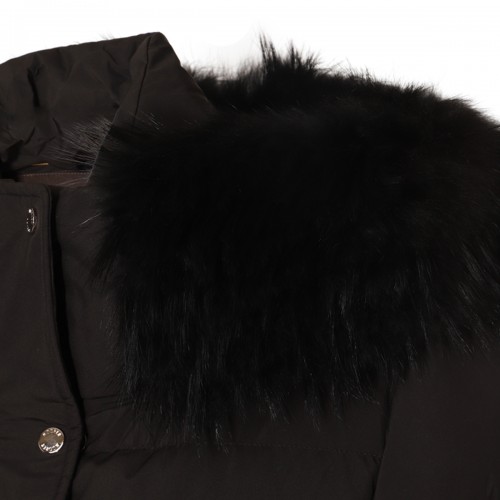 BLACK WOOL DOWN JACKET