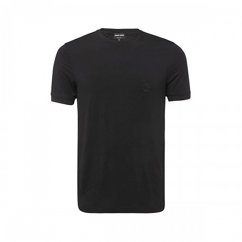 BLACK COTTON BLEND T-SHIRT