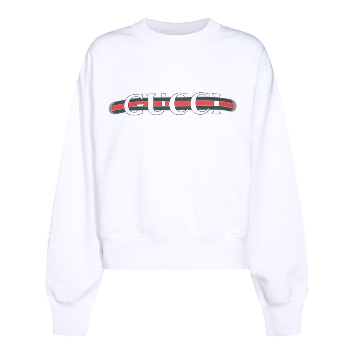 WHITE COTTON SWEATSHIRT