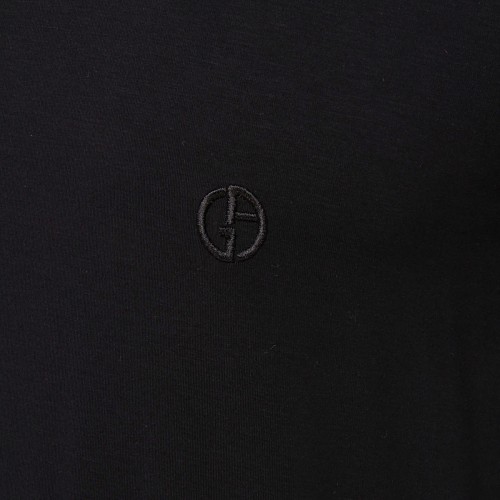 BLACK COTTON BLEND T-SHIRT