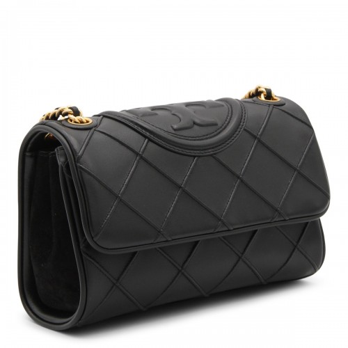 BLACK LEATHER FLEMING SHOUDER BAG