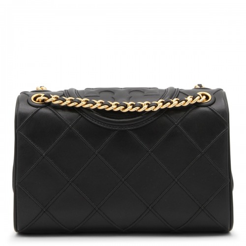 BLACK LEATHER FLEMING SHOUDER BAG