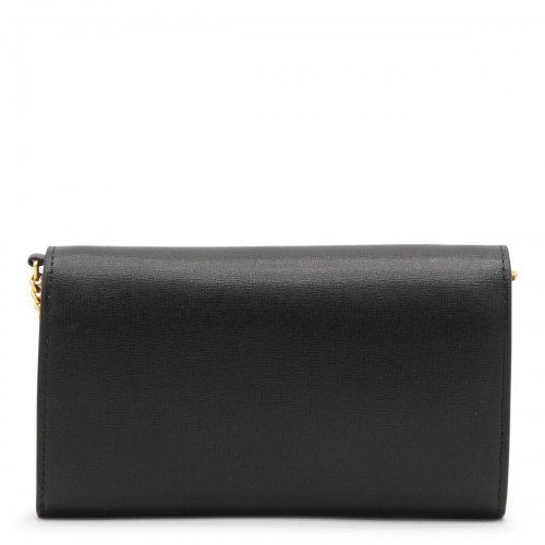 BLACK LEATHER ROBINSON CROSSBODY BAG