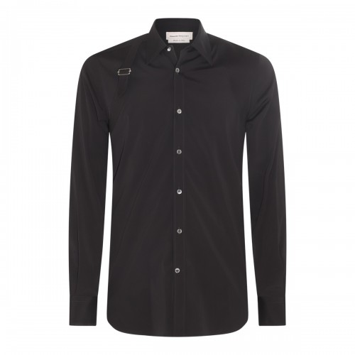 BLACK COTTON BLEND SHIRT