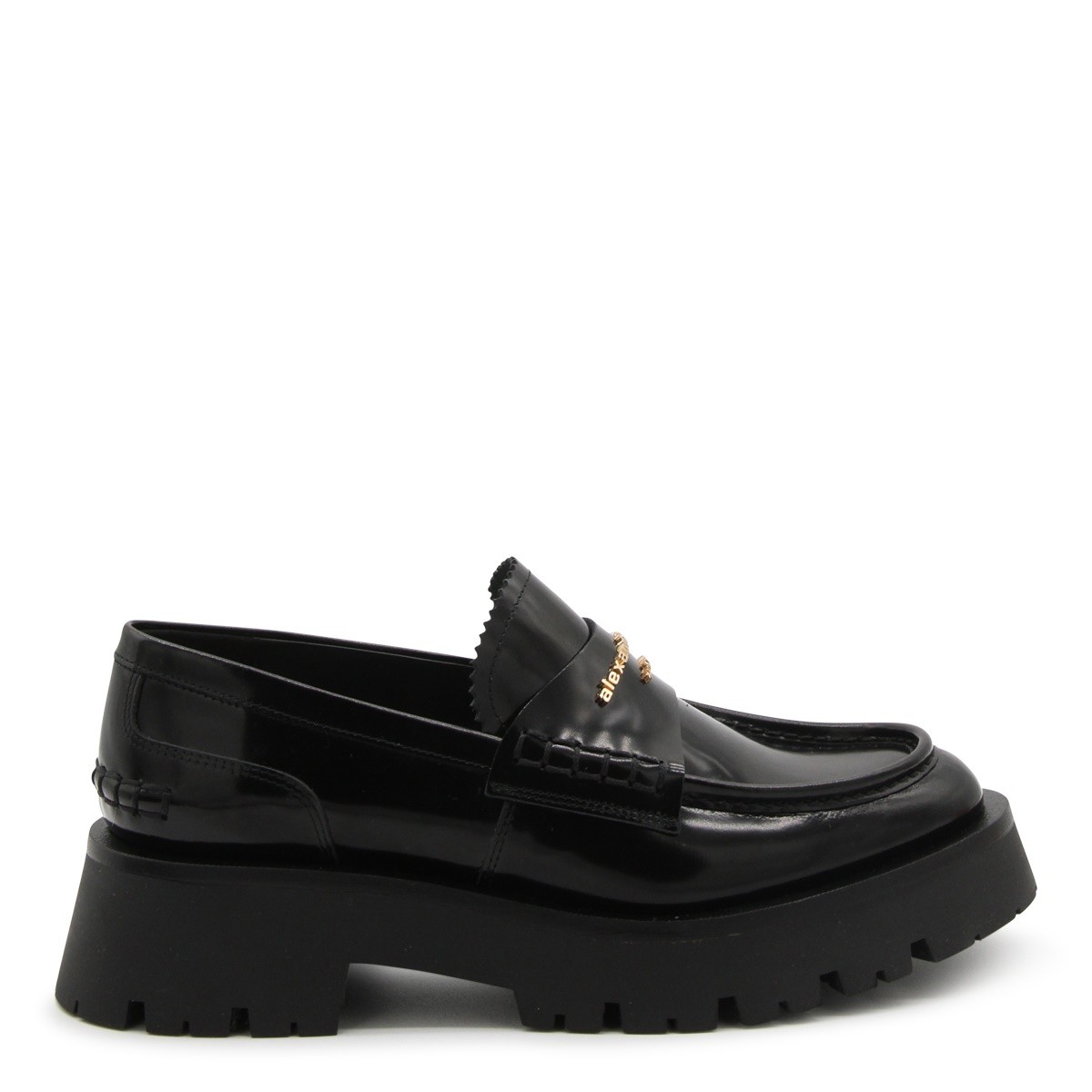 BLACK LEATHER CARTER LOAFERS