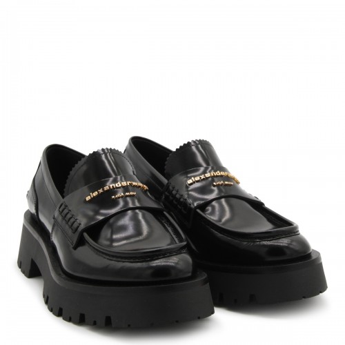 BLACK LEATHER CARTER LOAFERS