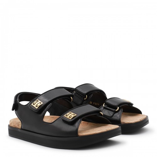 BLACK LEATHER SANDALS 2