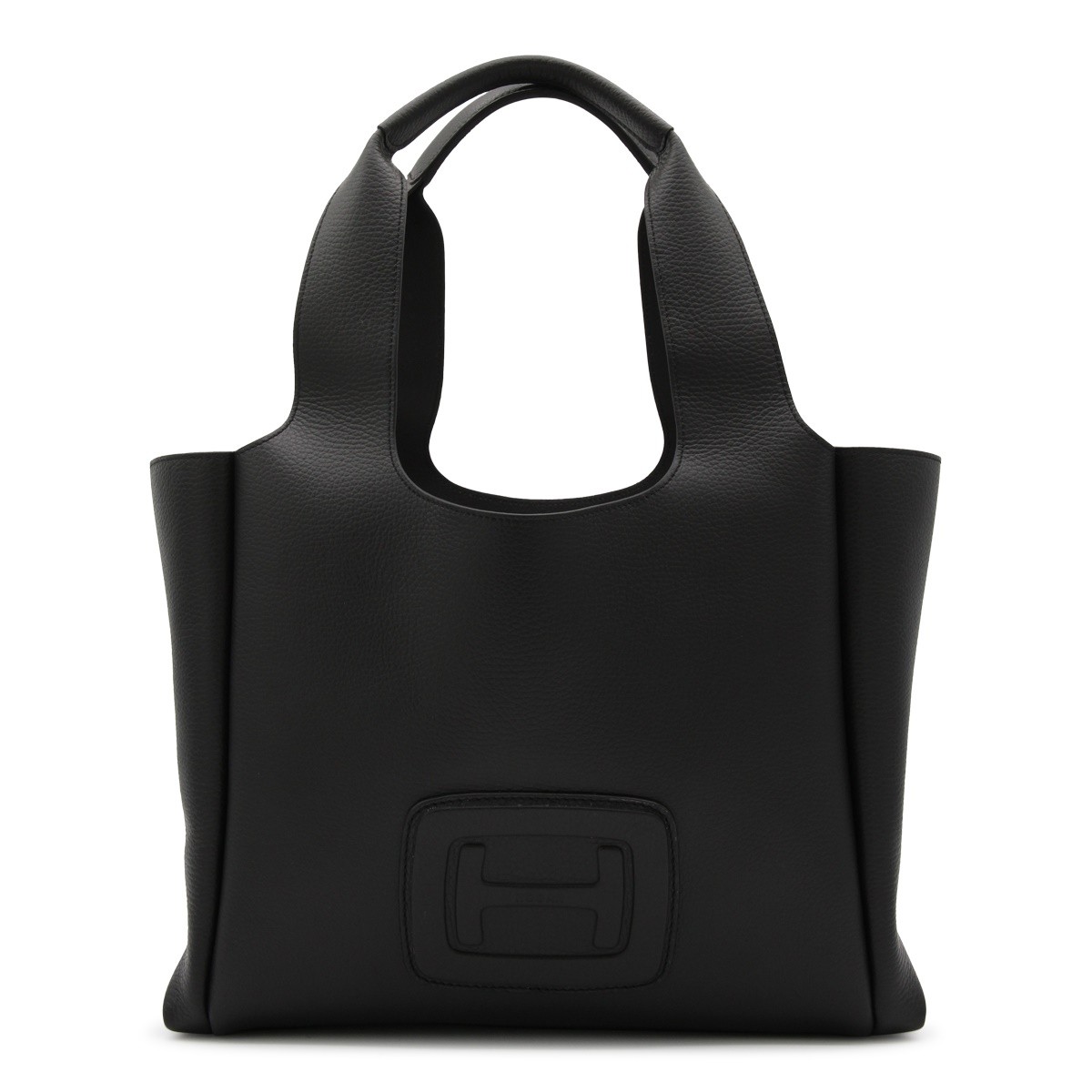 BLACK LEATHER TOTE BAG