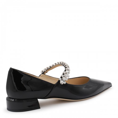 BLACK LEATHER BING PUMPS