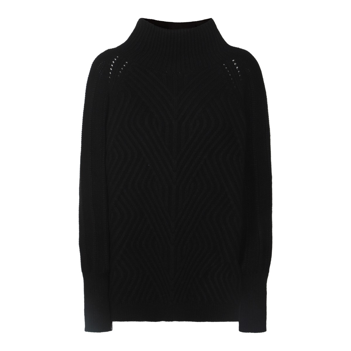 BLACK WOOL KNITWEAR