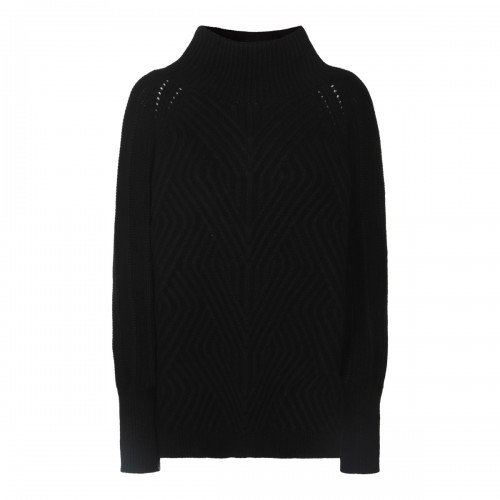 BLACK WOOL KNITWEAR