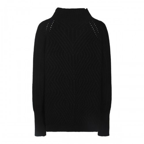 BLACK WOOL KNITWEAR