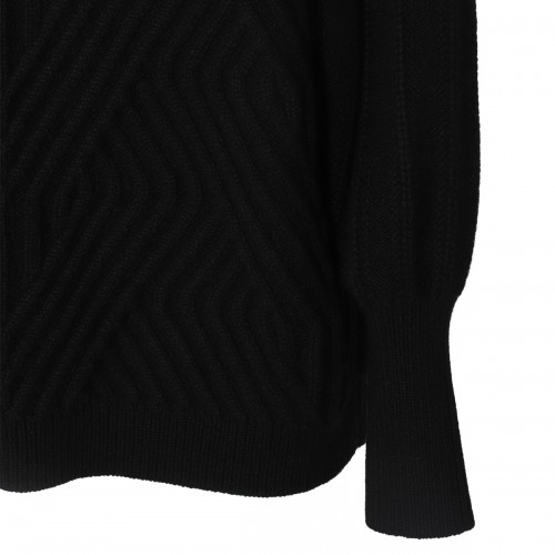 BLACK WOOL KNITWEAR