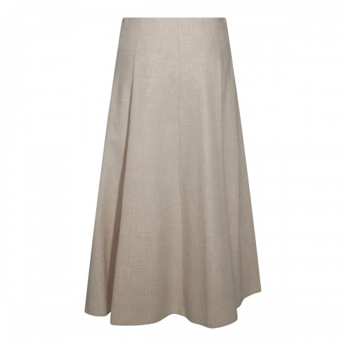 BEIGE WOOL SKIRT