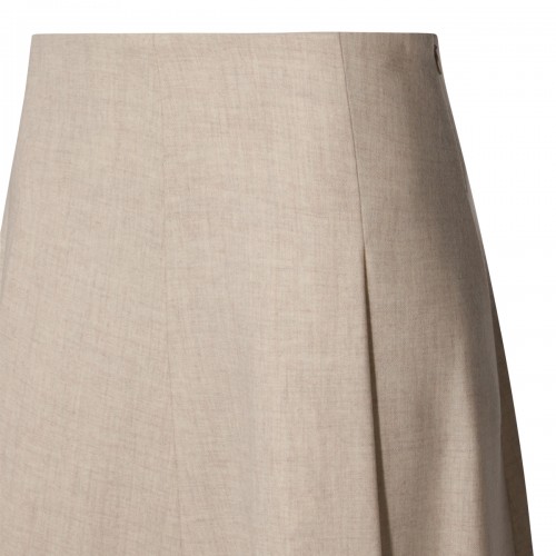 BEIGE WOOL SKIRT