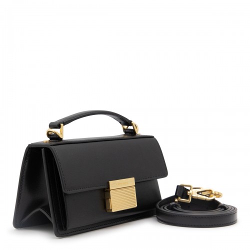 BLACK LEATHER CROSSBODY BAG