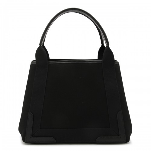 BLACK NAVY CABAS TOP HANDLE BAG