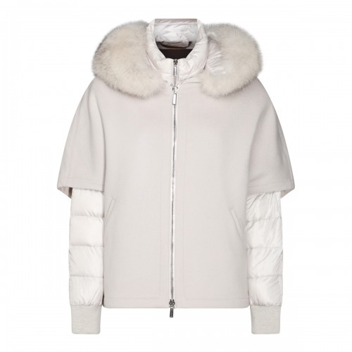 WHITE WOOL DOWN JACKET