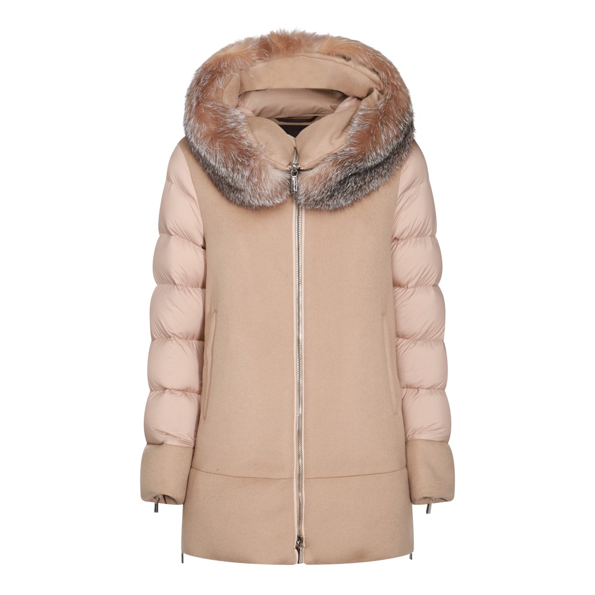 BEIGE WOOL DOWN JACKET