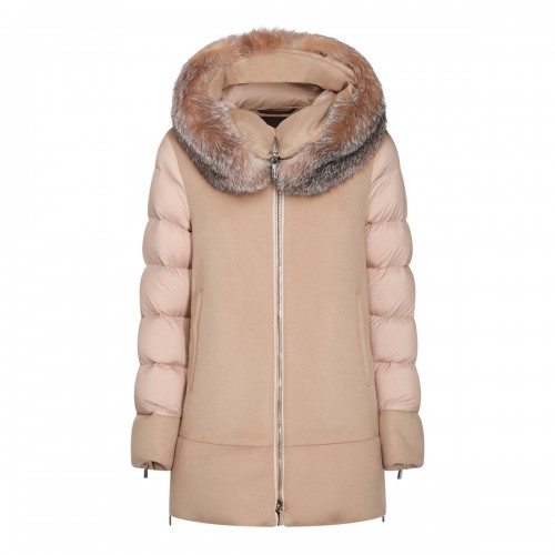 BEIGE WOOL DOWN JACKET