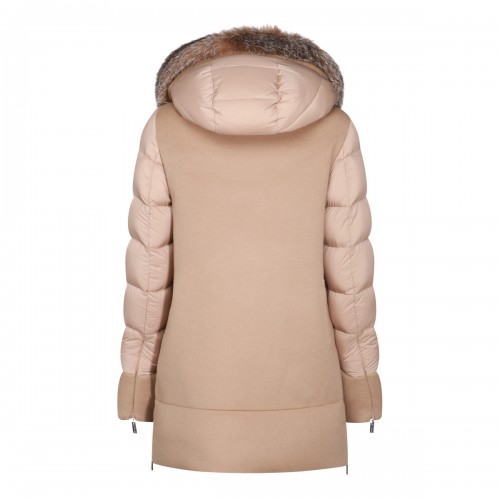 BEIGE WOOL DOWN JACKET