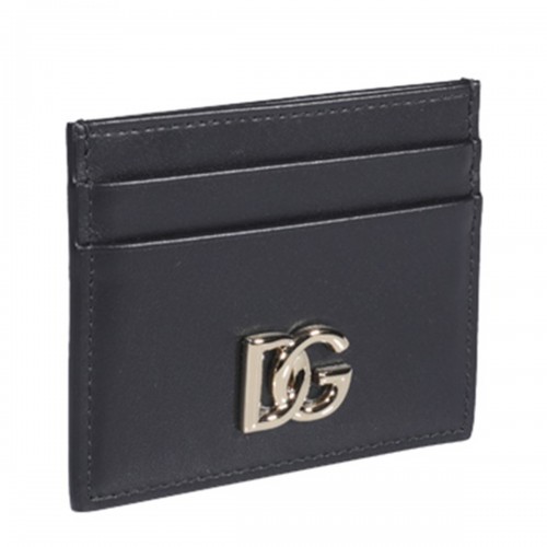 BLACK LEATHER LOGO CARDHOLDER