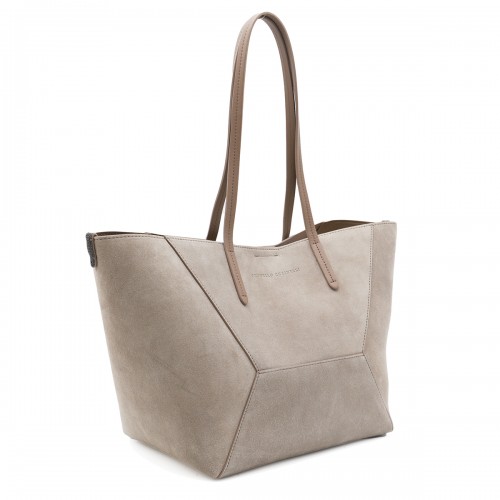 BEIGE LEATHER TOTE BAG