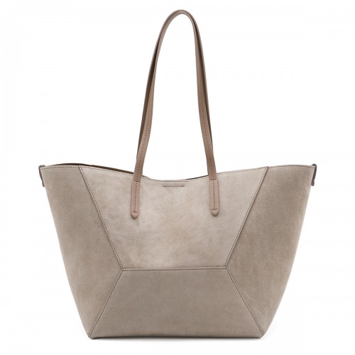 BEIGE LEATHER TOTE BAG