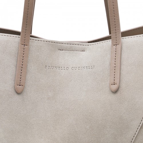 BEIGE LEATHER TOTE BAG