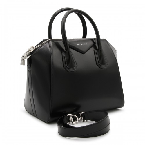 BLACK LEATHER ANTIGONA SMALL TOP HANDLE BAG