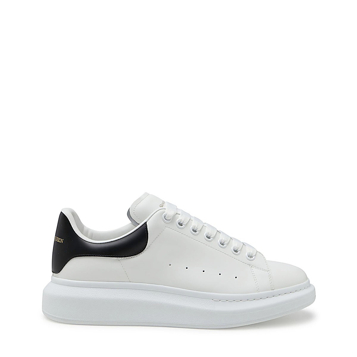 WHITE AND BLACK LEATHER OVERSIZED SNEAKERS