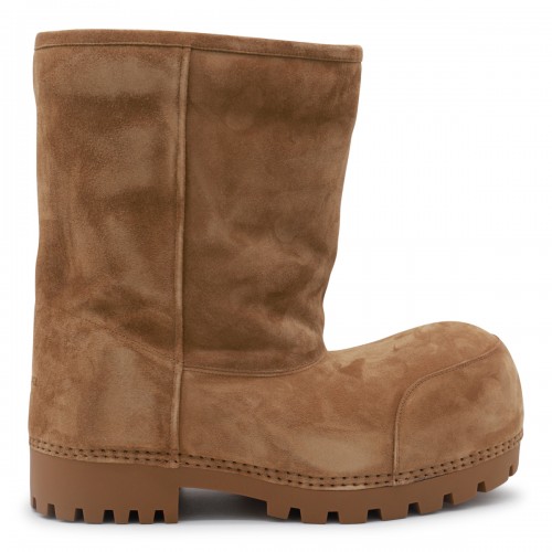 BEIGE ALASKA FUR HIGH BOOTS