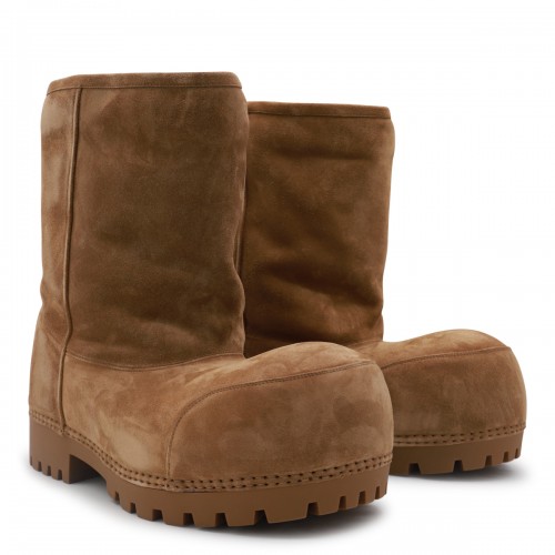 BEIGE ALASKA FUR HIGH BOOTS