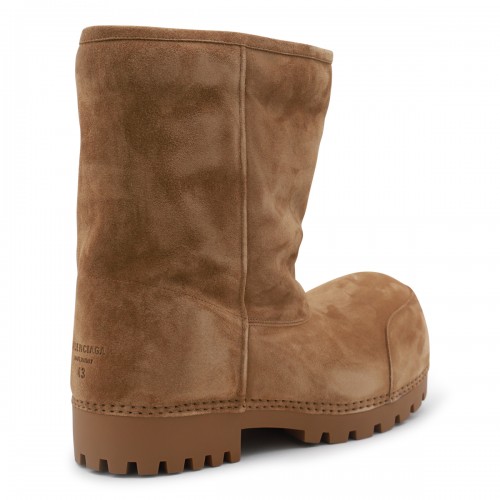 BEIGE ALASKA FUR HIGH BOOTS