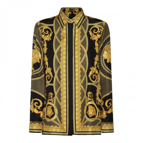 GOLD AND BLACK SILK SHIRT