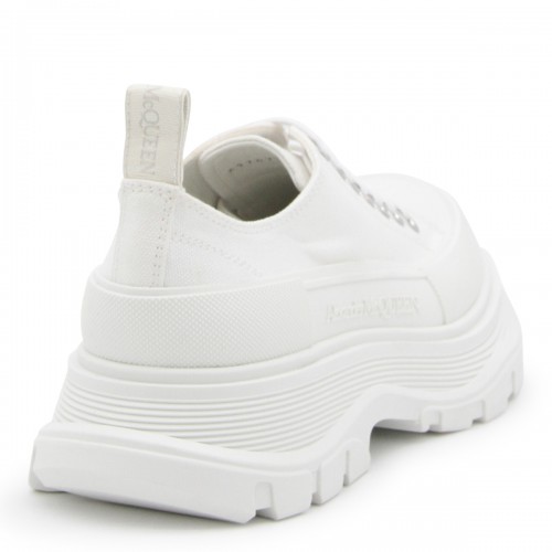 WHITE CANVAS TREAD SNEAKERS