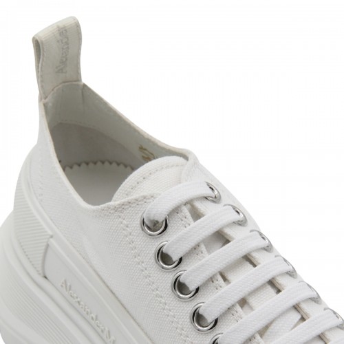 WHITE CANVAS TREAD SNEAKERS