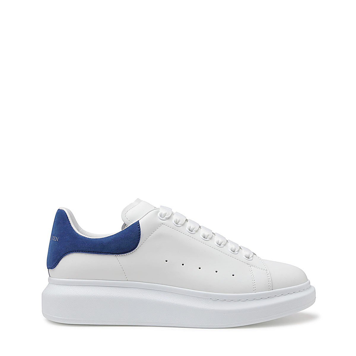 WHITE AND BLUE LEATHER OVERSIZED SNEAKERS