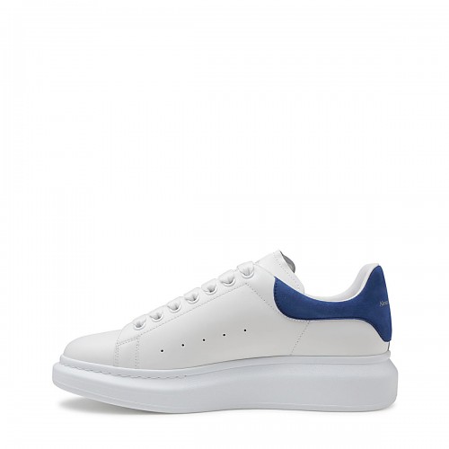 WHITE AND BLUE LEATHER OVERSIZED SNEAKERS