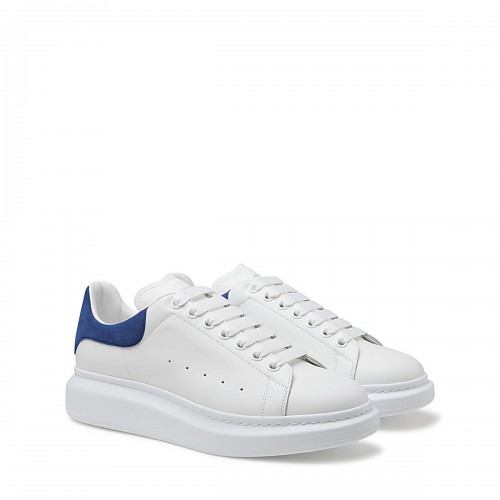 WHITE AND BLUE LEATHER OVERSIZED SNEAKERS