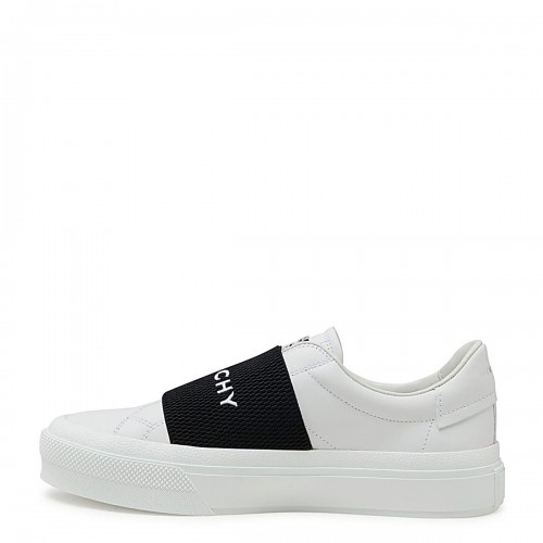 WHITE AND BLACK LEATHER CITY SPORT SNEAKERS