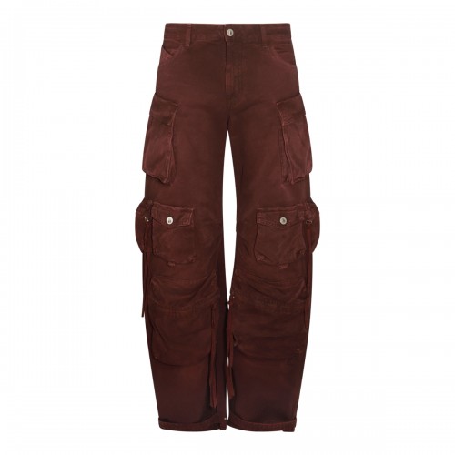 BROWN COTTON DENIM JEANS