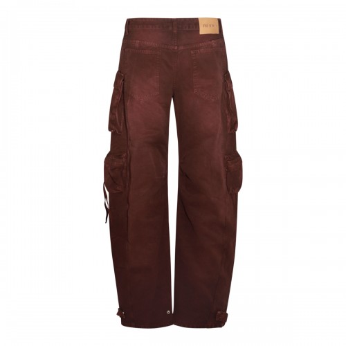 BROWN COTTON DENIM JEANS