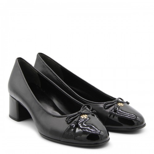 PERFECT BLACK LEATHER BOW DETAIL PUMPS