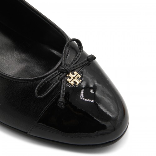 PERFECT BLACK LEATHER BOW DETAIL PUMPS