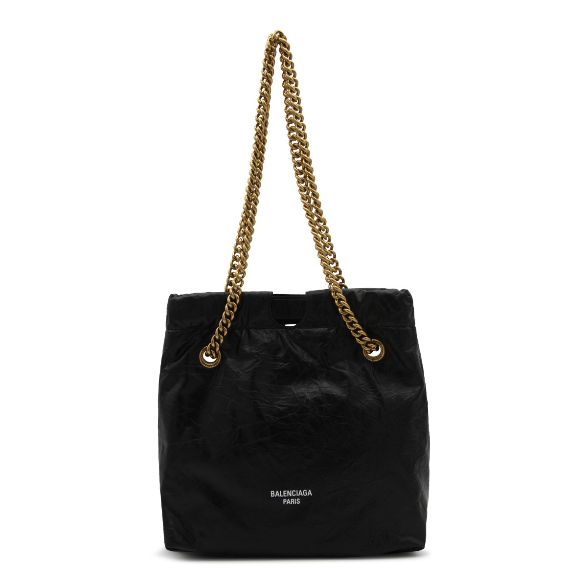 BLACK LEATHER TOTE BAG