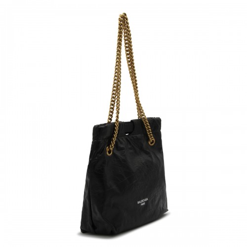 BLACK LEATHER TOTE BAG