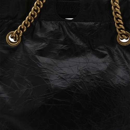 BLACK LEATHER TOTE BAG