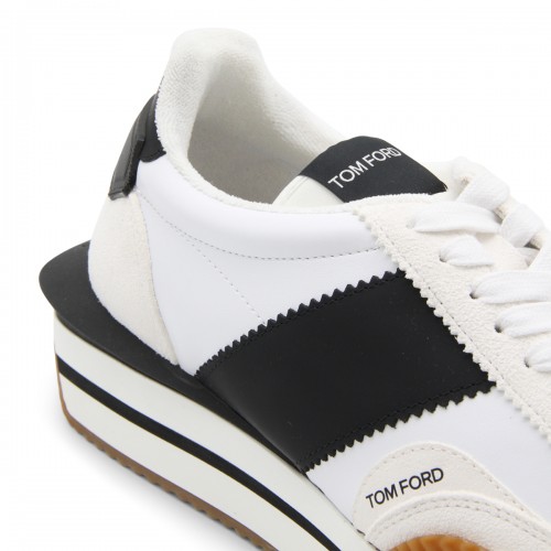 WHITE BLACK AND CREAM JAMES SNEAKERS